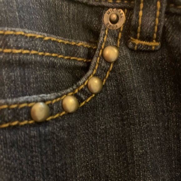 NWOT⭐️LIMITED EDITION AUTHENTIC Y2K MICHEAL KORS STUDDED DARKWASH FLARE JEANS 4P - Picture 5 of 9